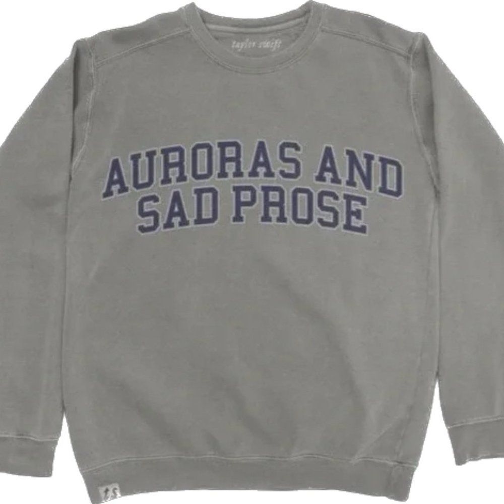 Taylor Swift Folklore AURORAS AND SAD PROSE The Lakes Gray Crewneck Size XL